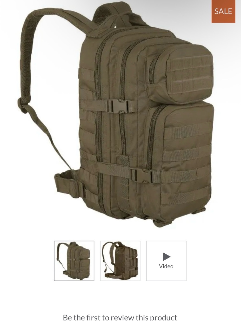 BRAND NEW Mil-Tec Olive Green Tactical Backpack with MOLLE Webbing - Men Bags